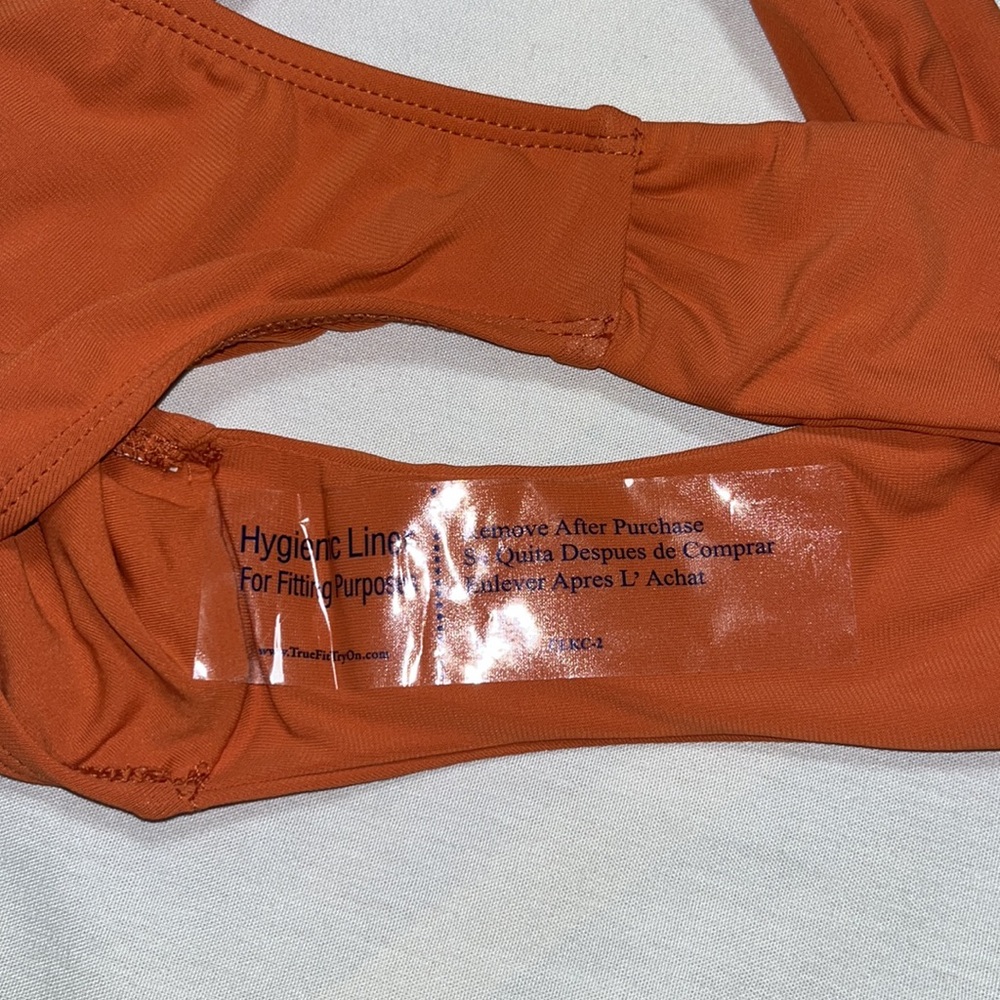 ROBIN PICCONE AVA BURNT ORANGE HIGH LEG BOTTOM Sz XS - Picture 7 of 9
